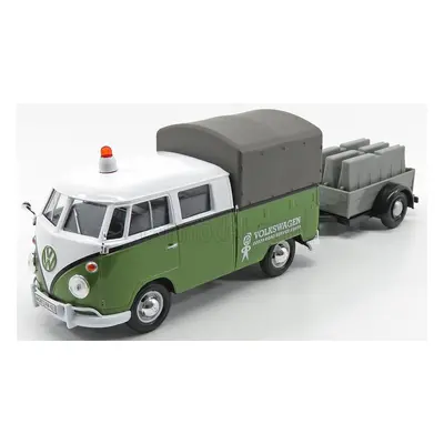 Motor-max Volkswagen T1 Type 2 Double Cabine Pick-up Closed Road Service 1962 With Trailer 1:24