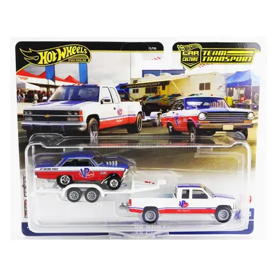 Mattel hot wheels Chevrolet Silverado 3500 Pick-up With Trailer Car Transporter + Chevrolet Nova