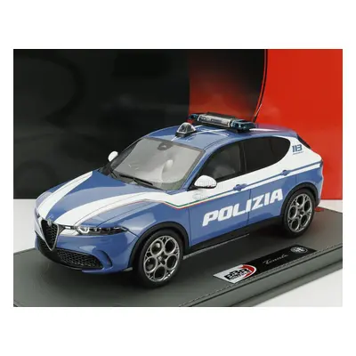 Bbr-models Alfa romeo Tonale Veloce Polizia 2023 - Con Vetrina - With Showcase 1:18 Modrá Bílá