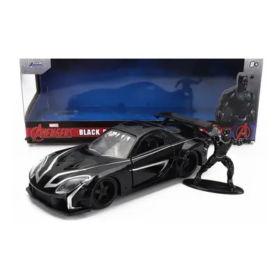 Jada Mazda Rx-7 With Black Panther Figure 1995 1:32 Black