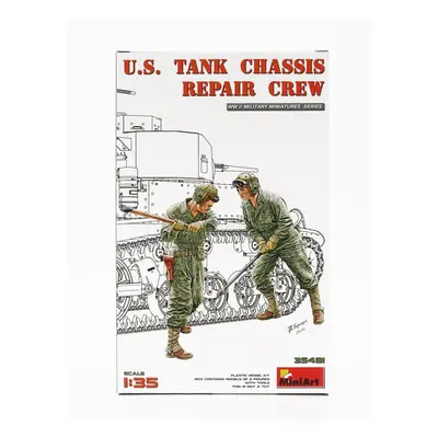 Miniart Figures Military Us Tank Chassis Repair Crew 1:35 /