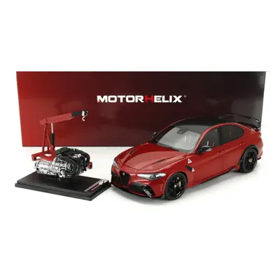 Motorhelix Alfa romeo Giulia Gtam With Engine And Accessories 2021 1:18 Red Met