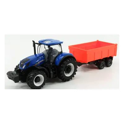 Bburago New holland T7.315 Tractor + Tipping Trailer 1:50 Modrá Červená