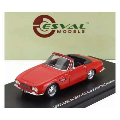 Esval model Osca 1600gt Fissore Cabriolet Open 1963 1:43 Červená Černá