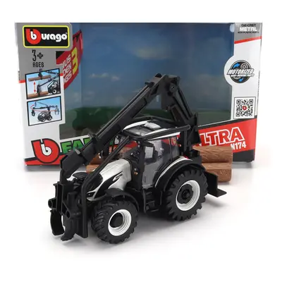 Bburago Valtra N174 Tractor Crane Loader 2017 1:50 Bílá Černá