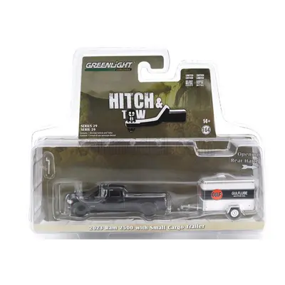 Greenlight Dodge Ram 2500 Pick-up Ups 2023 With Trailer 1:64 Černá Bílá