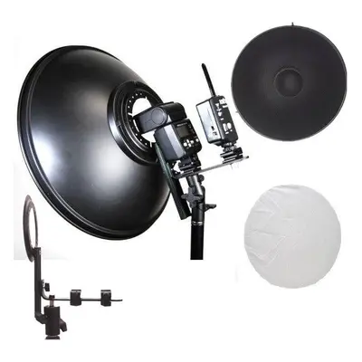 Beauty dish 42cm s voštinou pro systémové blesky, stříbrný