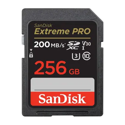 SanDisk Extreme PRO 256GB SDXC paměťová karta 200MB/s a 140MB/s, UHS-I, Class 10, U3, V30