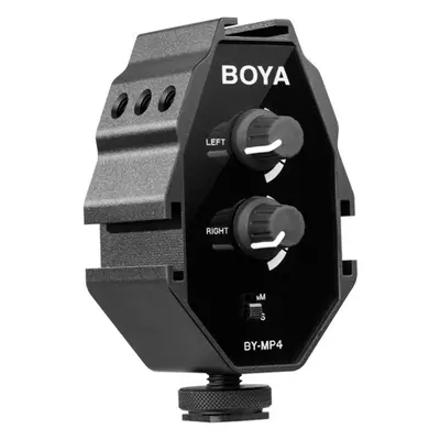 BOYA BY-MP4 audio adaptér s dvěma mix knoflíky