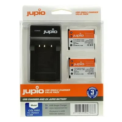 Jupio set 2x Li-40B (Li-42B/NP45/D-Li63/EN-EL10 ), 650 mAh + USB nabíječka