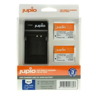 Jupio set 2x Li90B/92B pro Olympus, 1.270 mAh + nabíječka