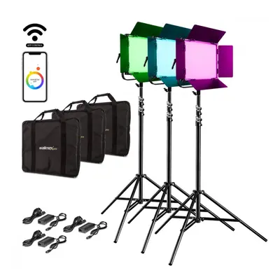 Walimex pro LED Rainbow 100W RGBWW Set 3 (3x Rainbow 100W, 3x studiový stativ GN-806)