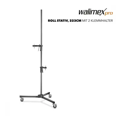 Walimex pro skládací studiový stativ s pojezdem 223cm s 2 rameny