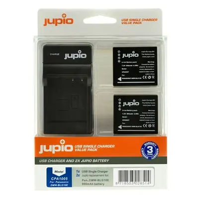 Jupio set 2x DMW-BLG10 pro Panasonic, 900 mAh + USB Single Charger