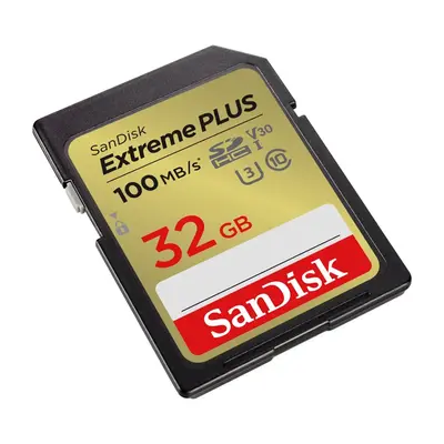 SanDisk Extreme PLUS 32GB SDHC paměťová karta 100MB/s a 60MB/s, UHS-I, Class 10, U3, V30