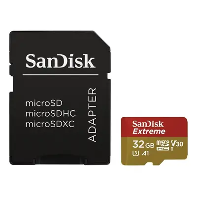 SanDisk Extreme microSDHC 32GB 100 MB/s A1 Class 10 UHS-I V30 + adapter, pro akční kamery