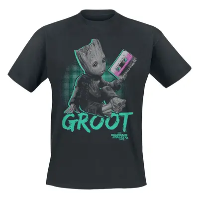 Strážci galaxie Neon Groot Tričko černá