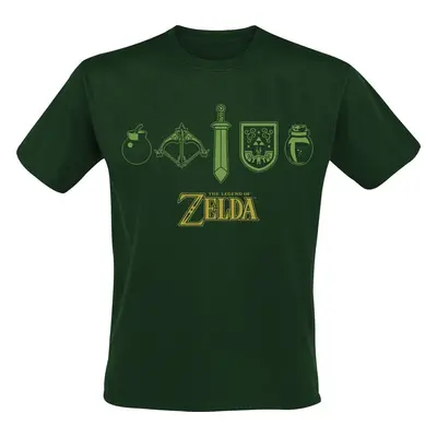 The Legend Of Zelda Quest Essentials Tričko zelená