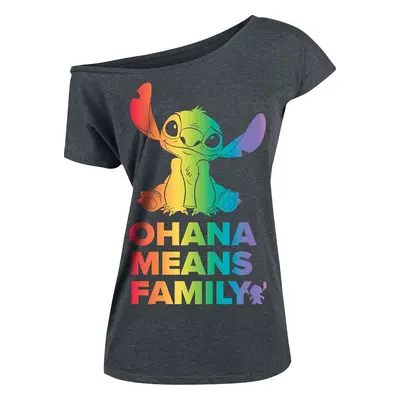 Lilo & Stitch Ohana Rainbow Dámské tričko šedá