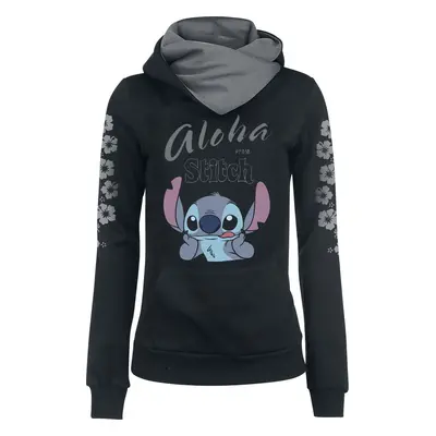 Lilo & Stitch Aloha Dámská mikina s kapucí cerná/šedá