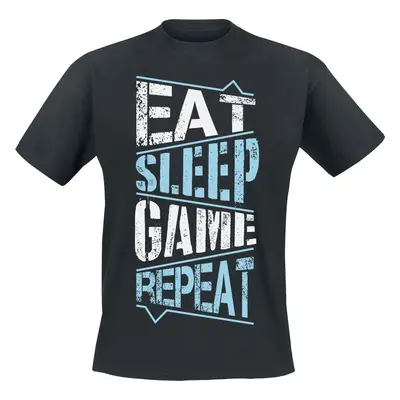 Gaming-Sprüche Eat Sleep Game Repeat Tričko černá