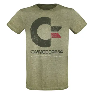 Commodore 64 C64 Logo - Vintage Tričko smíšená, míchaná zelená