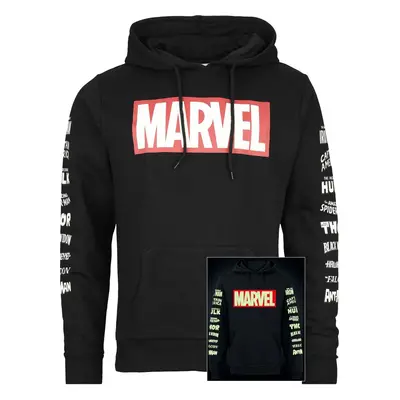 Marvel Logo- svítí v tmě Mikina s kapucí černá