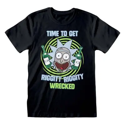 Rick And Morty Riggity Wrecked Tričko černá