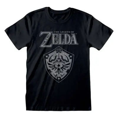 The Legend Of Zelda Distressed Shield Tričko černá