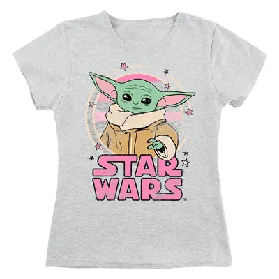 Star Wars Kids - Starry - Grogu detské tricko smíšená svetle šedá