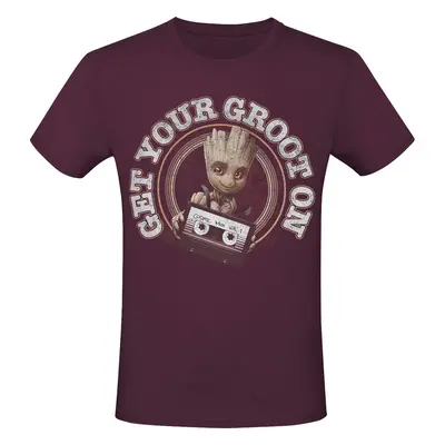 Strážci galaxie Get Your Groot On Tričko burgundská červeň