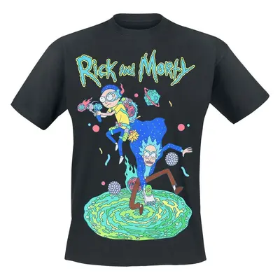 Rick And Morty Space Rangers Tričko černá