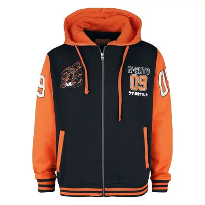 Naruto Varsity Mikina s kapucí na zip cerná/oranžová