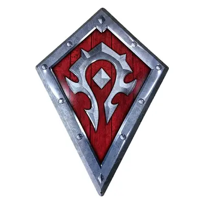 World Of Warcraft Horde Shield plechová cedule stríbrite cervená