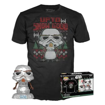 Star Wars Vinylová figurka č.557 Holiday Stormtrooper - POP! a tričko (metalická) Sberatelská po