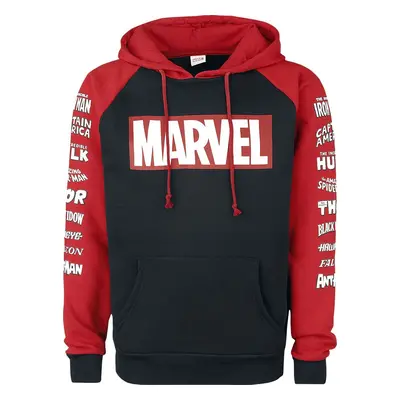 Marvel Logos Mikina s kapucí cerná/cervená