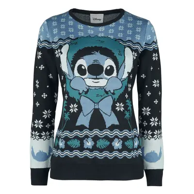 Lilo & Stitch Christmas Stitch Pletený svetr modrá/zelená