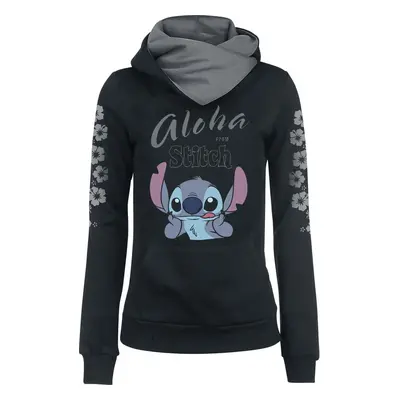 Lilo & Stitch Aloha Dámská mikina s kapucí cerná/šedá