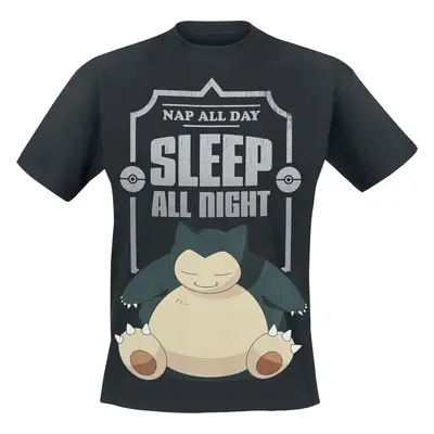 Pokémon Snorlax - Sleep All Night Tričko černá