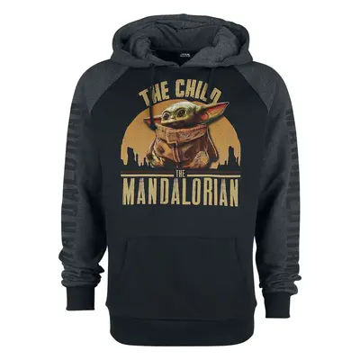 Star Wars The Mandalorian - The Child - Grogu Mikina s kapucí cerná/šedá