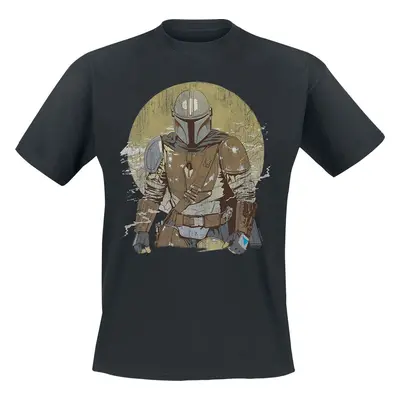 Star Wars The Mandalorian - Vintage Tričko černá