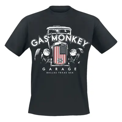 Gas Monkey Garage US Flag Grill Tričko černá