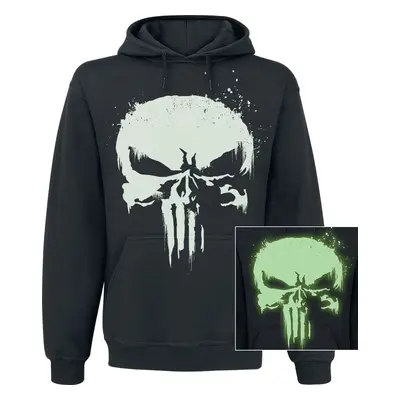 The Punisher Glow In The Dark Skull Mikina s kapucí černá