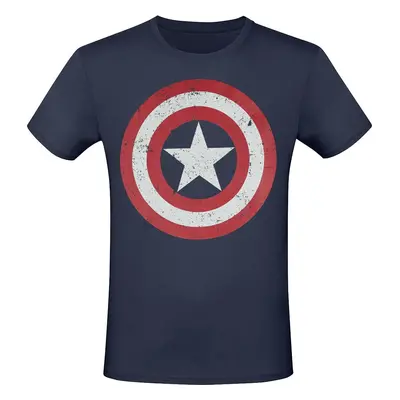 Captain America Shield Logo Tričko námořnická modrá