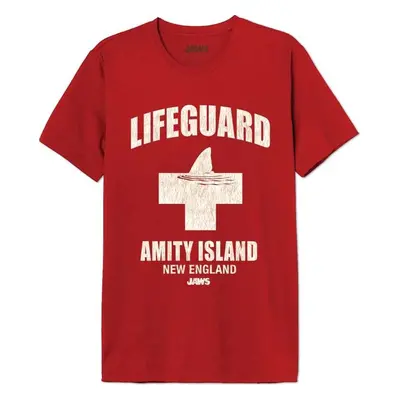 Der weisse Hai Lifeguard Amity Island Tričko červená