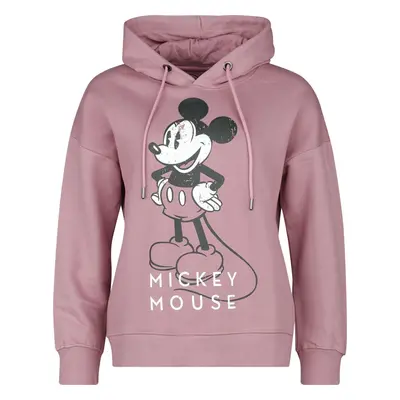 Mickey & Minnie Mouse Mickey Mouse Dámská mikina s kapucí starorůžová