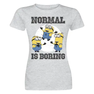 Minions Normal life is boring Dámské tričko šedá