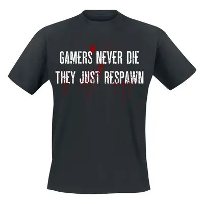 Gaming-Sprüche Gamers Never Die Tričko černá