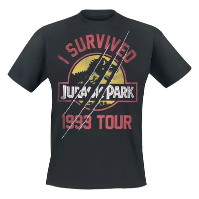 Jurassic Park I Survived 1993 Tour Tričko černá