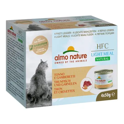 Almo Nature HFC Natural Light Meal Cat Megapack tuňák a krevety 4x50g exp 04/2024 SLEVA 30%